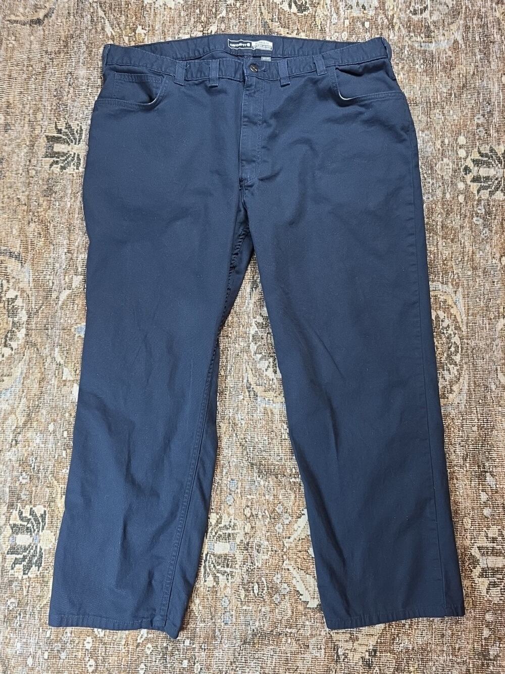 Carhartt Rugged Flex Relaxed Fit Canvas 5-Pocket Work Pants 44x30 Blue BN2517-M